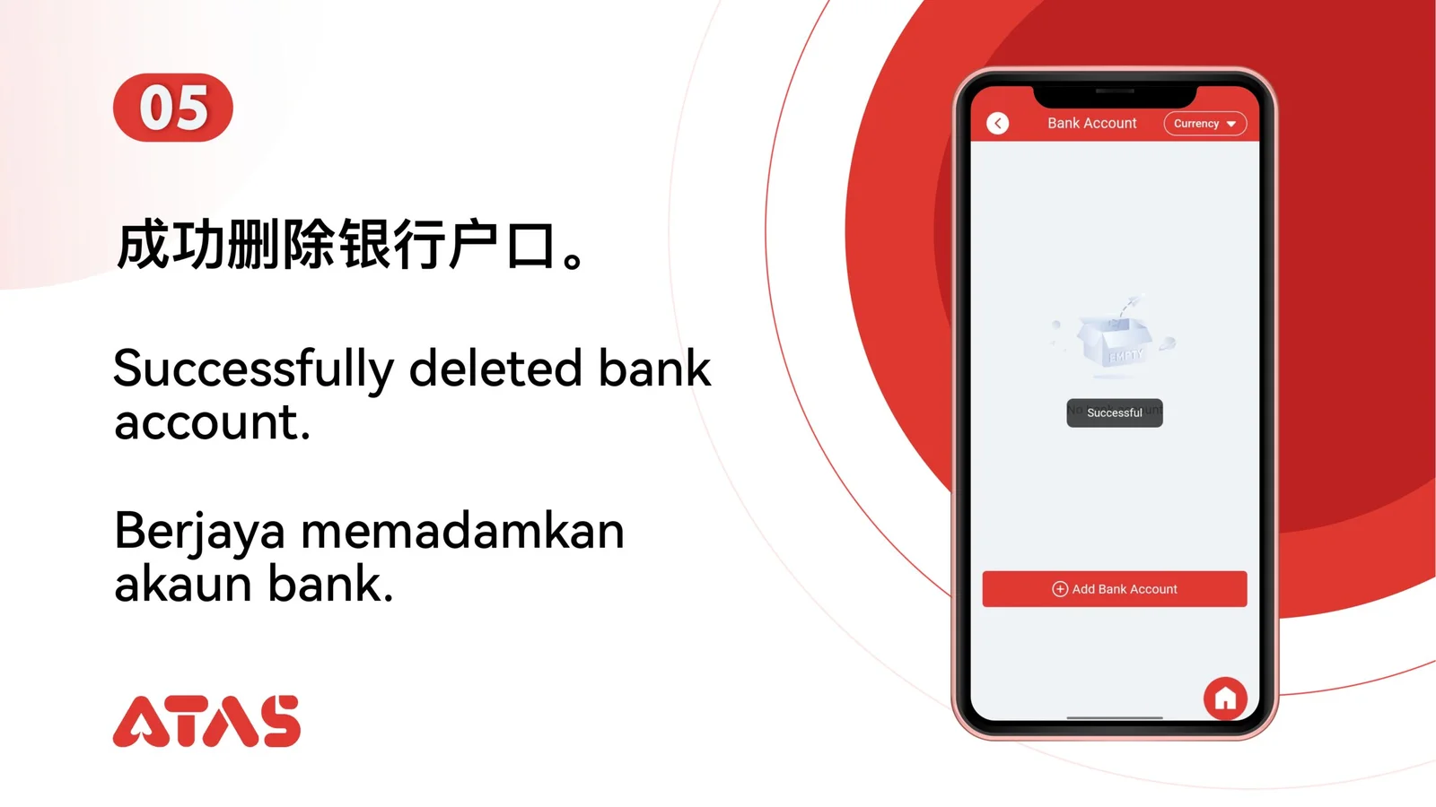 Hapus Rekening Bank — Langkah 6