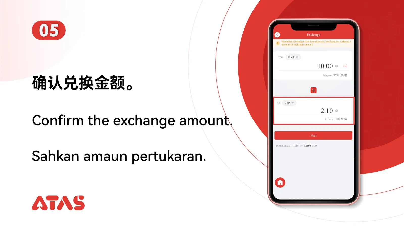Tukar Mata Uang — Langkah 6