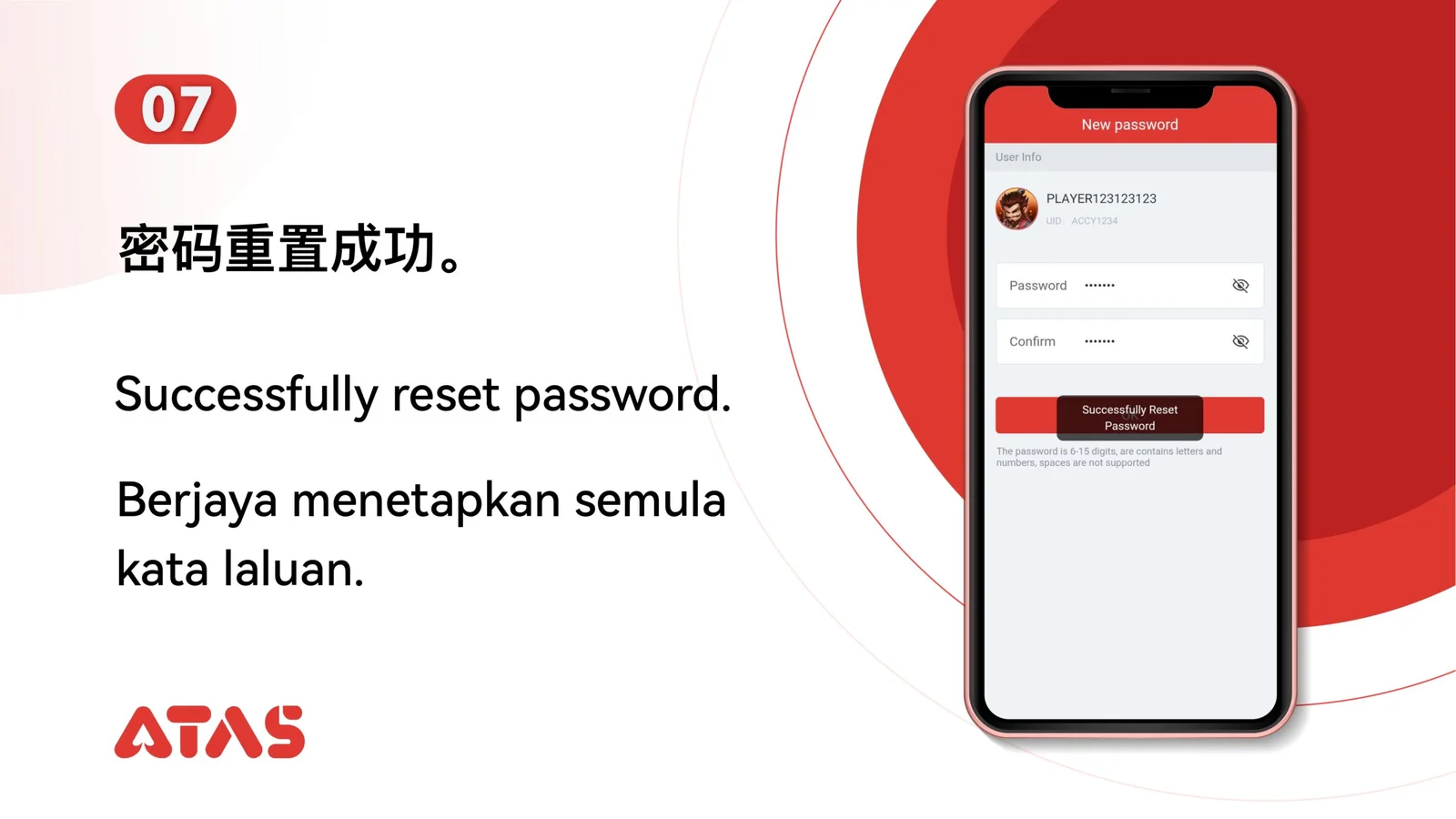 Reset Forgotten Password — Step 8