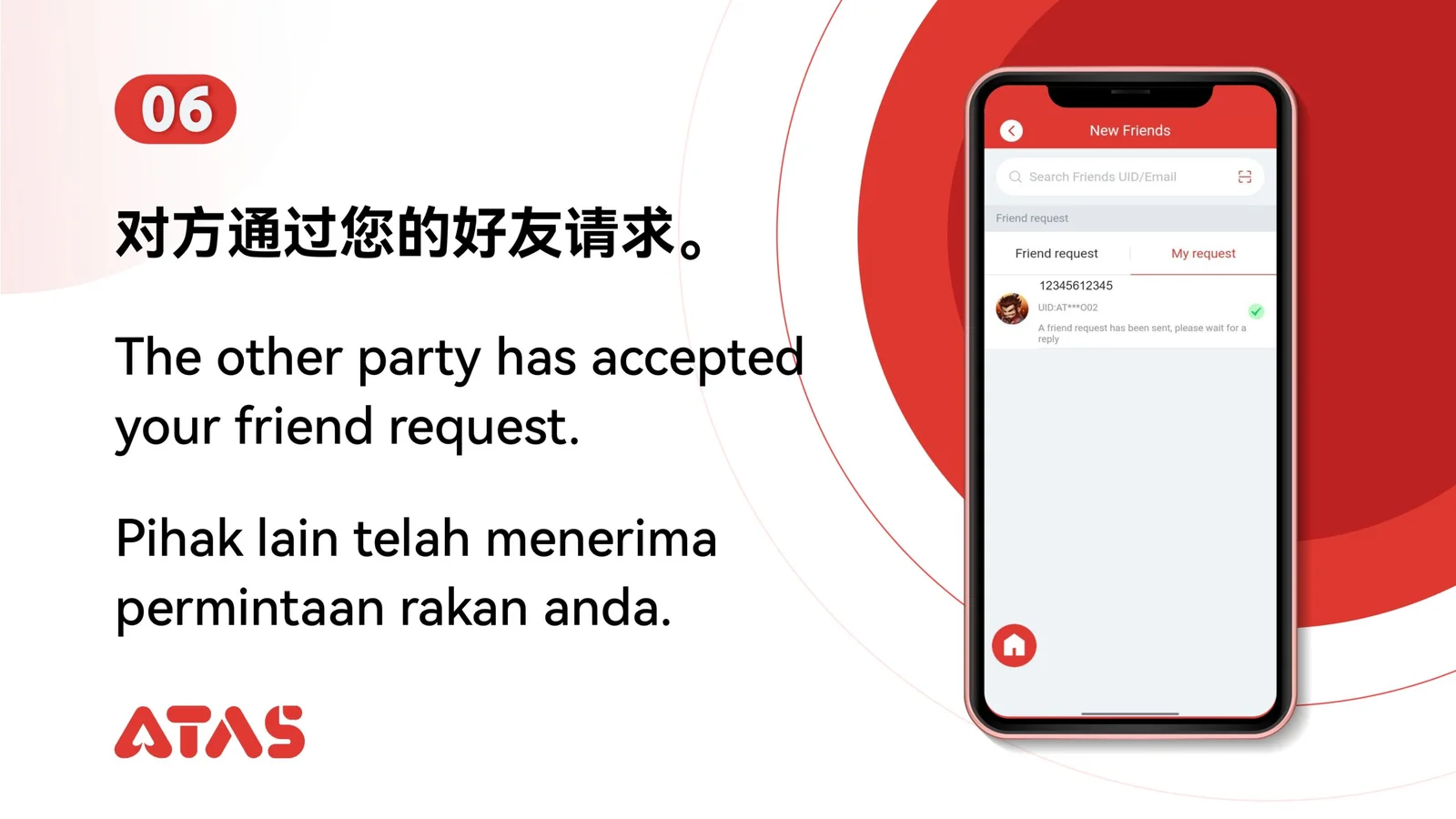 Transfer Teman — Langkah 7