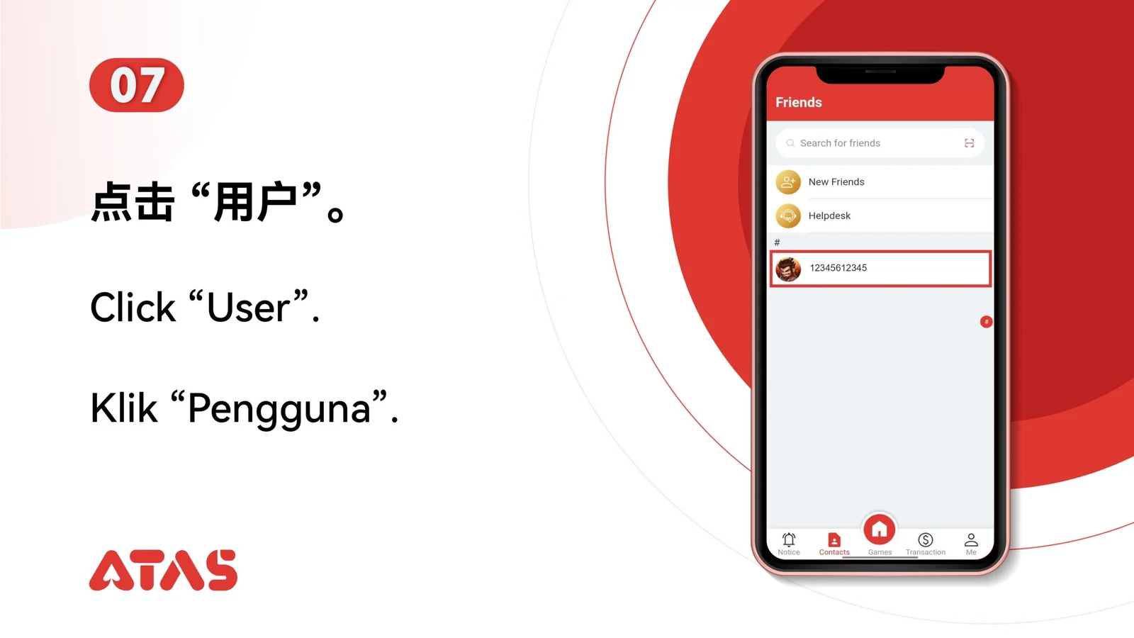 Transfer Teman — Langkah 8