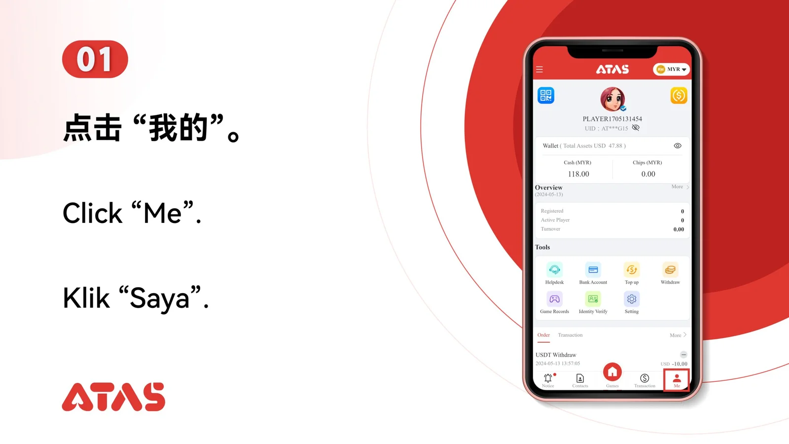Penarikan USDT — Langkah 2