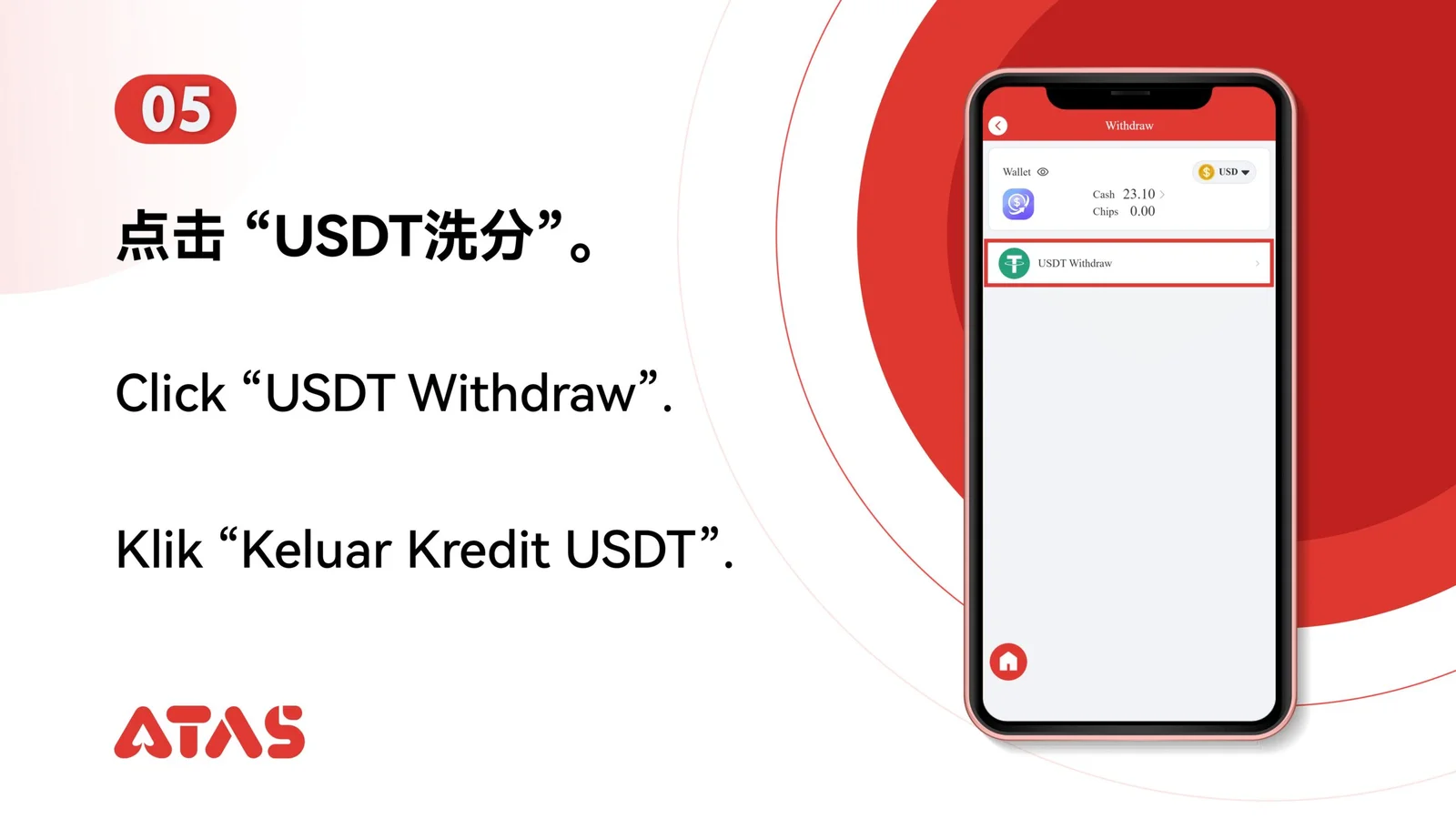 Penarikan USDT — Langkah 6