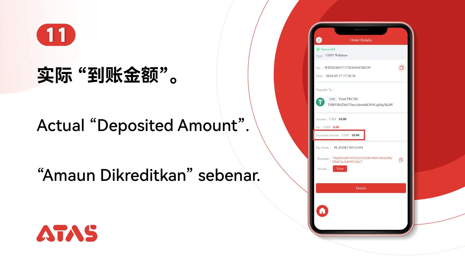 Penarikan USDT — Langkah 12